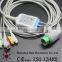 Siemens Draeger ECG 3 lead Cable and leadwires, IEC, Grabber,10pin