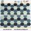 Glass Hexagon Mosaic Tile With Black Mix White Color
