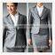 2014 Top Quality 100% wool Classic sliver grey one button women suit office wear for women