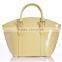2016 high quality women shell bag can put your logo patent leather handbags