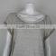 Ladies' Scoop Neck Short Sleeve Pullover Overall Inside Print Knitted Sweater