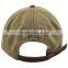 Khaki Color Unisex 6 Panel Fashion Custom Corduroy Cap Snapback with Leather Strap Metal Buckle Closure