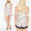 OEM Service Latest Design Summer Sleeveless Plunge Fashion Floral Printed Romper Womens Playsuit