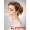 Blonde braids hair accessories, wigs hair flower, synthetic hair pieces for updo bride