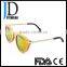 Hot Sell Italy Design Round Natural Wood Metal Temple Sunglasses