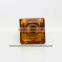 Cut Glass Square Decorative Knob, Small Furniture Pull in Amber, Dresser Drawer Handle or Cabinet Cupboard Pull, Home Decor Acce