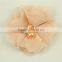 Chiffon Fabric Flower With Pearl Center for Baby's Headband