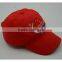 Cotton embroidery 6 panels baseball cap in red