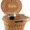 wholesale willow wicker basket oval sundries storage basket with lid and handle