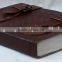 Handmade Vintage Embossed Leather Journal With Dual Belt