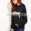 Black Abstract Custom Made Print Hoodie With Pocket Private Label Long Sleeve Hoodies Cotton French Terry