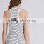 2017 fashion lady singlet striped sleeveless t shirt high neck stringer women tank top