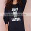 wholesale garments boyfriend terry without hood o-neck comfortable printed plain dyed for women sweatshirt made in china