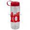 USA Made 32 oz Transparent Sports Bottle With Tethered Lid - BPA/BPS-free, FDA compliant and comes with your logo