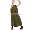 Hot sale midi cut women summer culotte fashion 100% polyester high rise ladies wide leg pants 2017