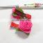 2015 Top Baby Hair Clips With Flower Solid Colors Fabric Rose Flower Attached Clip Handmade Baby Hair Clips