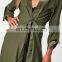 Hotsales Nice Army Green Fashion Pant Design Coat for Ladies Long Style Coats Parka