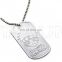 Whole sale sublimation blank metal dog tag with chain for military