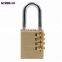 keyless security brass combination padlock,mini rectangular safety brass password lock
