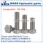Stainless steel A2-70 hex bolt with nut and washers