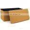 Customized factory wholesale modern faux linen folding storage stool storage bench for living room