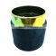 Customized velvet footrest stool round pouf with beautiful gradual change color and golden base modern home furniture