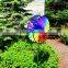 Rainbow double wheel plastic garden wind spinner