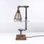 Clearance sale Industrial Vintage Wood Base Water Pipe Table Lamp Protection Lampshade Desk Light