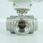 High quality stainless steel 3 way agriculture machinery electric ball valve with handle