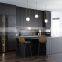 Solid wood kitchen furniture Black matte kitchen cabinets with kitchen island