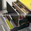 Black handleless lacquer pvc modern style kitchen cabinet with big island