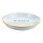 Wholesale vintage customized color logo decal printing porcelain enamel dinner metal steel plate