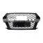 High quality front grill for Audi Q3 center honeycomb silver bumper grille for SQ3 RSQ3 style 2013 2014 2015