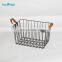 Multifunctional Black Stacking Wire Basket Lightweight Metal Organizer Rack Storage Basket with handle