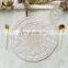 Star Round White Rattan Placemats, Whitewashed Color Placemats Dining Table Wall Decoration