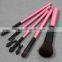 5pcs Wood Handle Makeup Brush Set With Stand-by Sponge Brush for Girls and Women