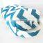 Rectangle Shape Chevron Toilet Bag With Handle Cotton Canvas Shower Bag