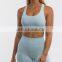 Plus Size Seamless Gymwear Yoga Set Sexy Back Hollow Out Bra Match Scrunch Butt Leggings 2 Piece Fitness Gym Clothes For Women