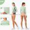Women Fitness Long Sleeve Shirts Sport Wear Fitness Yoga Wear Long Sleeve Crop Top With Waist Fold