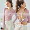 Quick Dry Cross Back Design Outdoor Sportswear Gmy T Shirt Loose Breathable Women Long Sleeve yoga clothing manufacturer Workout Fitness Top
