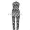 2015 Show thin printed chiffon jumpsuits summer clothes pants female leisure trousers OEM service