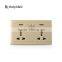 double gang pc material multi socket with red indicator light                        
                                                                                Supplier's Choice