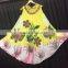 Purple Butterfly Brush Print Umbrella Dress Beach dress