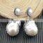LFD-07E Finding Druzy 925 Silver Pearl Pave Rhinestone Crystal Drop Earring / Stud Earrings Charms Jewelry