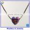 2015 New Product Synthetic Heart Opal Pendant With 925 Sterling Silver Chain Necklace