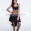 Gothic Vintage Ruffle Skirt Victorian Steampunk Brocade Basque Corset Bustier Dress