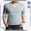 2014 New Fashion Mens Blank T Shirts High Quality Casual Long Sleeve T Shirts Slim Men'S V Neck T Shirt