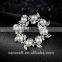 new design pearl Austrian crystal korea flower wedding christmas silver pearl brooch