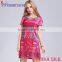 Wholesale ladies' Fashion Digital Print Silk Fabric raw silk evening dress China Supplier