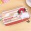 Multifunctional Pula girl print school pencil case with double side zipper